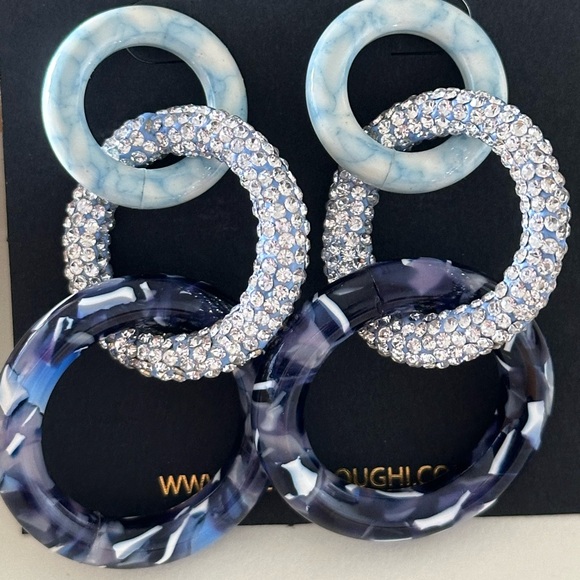 LELE sadoughi triple hoops long earrings - Picture 9 of 11